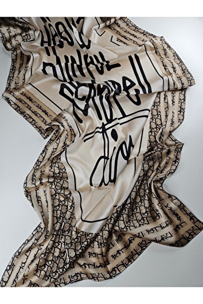 Shiva Scarfs Text-Themed Voile Silk Shawl Accessory Foulard Silk Scarfs Shawl...