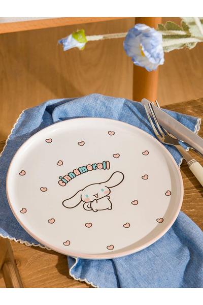 LC Waikiki Blue Cinnamarol Printed Ceramic Plate 22 cm