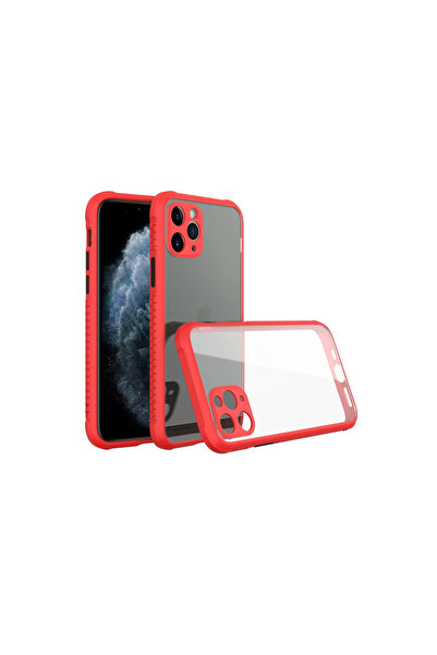 eco port Iphone 11 pro max case miami transparent silicone - red