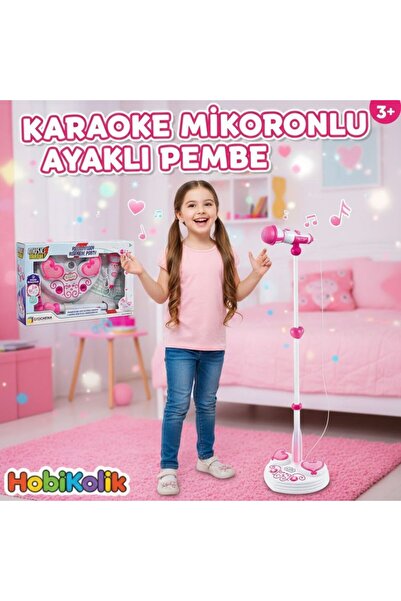 Art Tone 🎤💗 KARAOKE MİKROFONLU AYAKLI PEMBE SET (3 YAŞ +) 💗🎤
