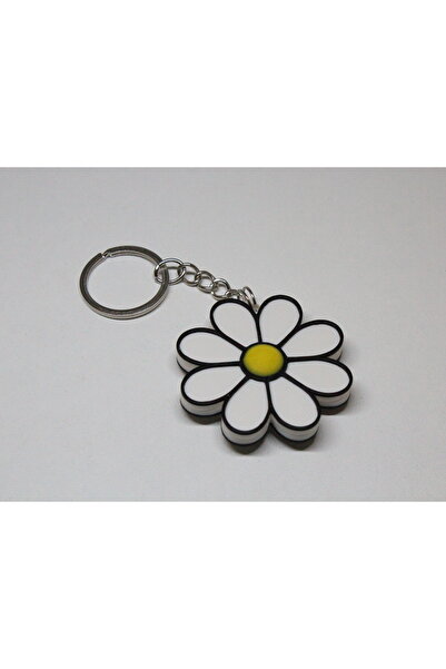 3DMakineSepeti سلسلة مفاتيح بطباعة ثلاثية الأبعاد مع شكل ديزي (قطعة واحدة)