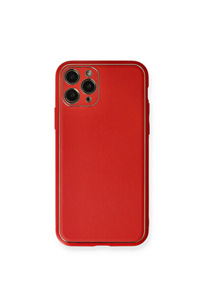 eco port غطاء سيليكون من جلد الكوكو لهاتف آيفون 11 برو ماكس - أحمر