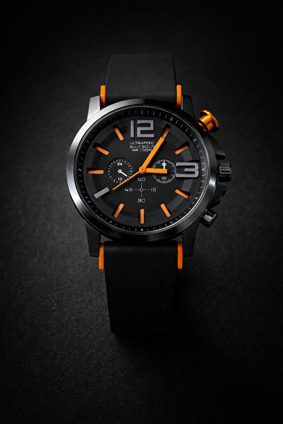 Generic Erkek Spor Kol Saati – Siyah Turuncu Kronograf – Silikon Kordon – Şık...