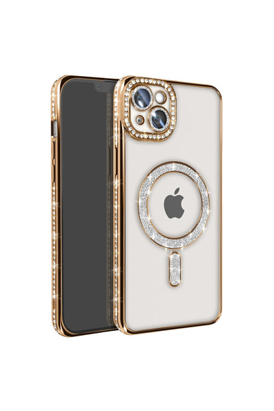 eco port حافظة آيفون 15 جوكي فضية مغناطيسية آمنة - ذهبي