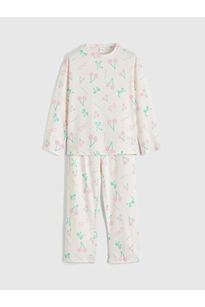 LC Waikiki Crew Neck Patterned Girls' Pajama Set (S6)