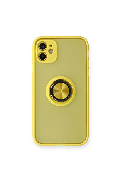eco port iPhone 11 Case Montreal Silicone Cover with Ring - Yellow