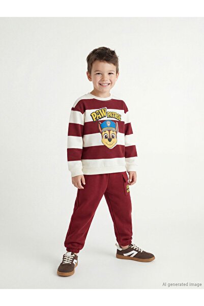 LC Waikiki Vizyon New Season Striped Paw Petrol Printed Boys' Sweatshirt and ...