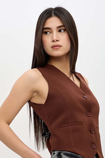 subr Klasik Kesim Crop Yelek