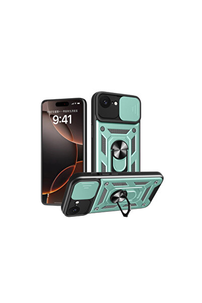 eco port iPhone 16E Case Pars Silicone with Lens Ring - Green