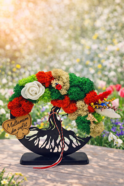 OEM Cadou Copacul Vietii cu Licheni Naturali, Decor din Lemn, Multumim din Su...