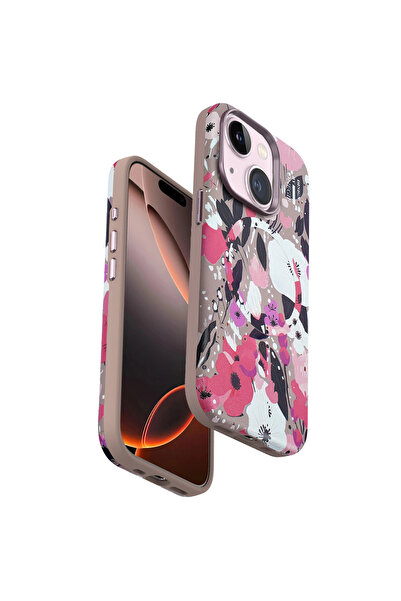 eco port iPhone 14 Flower Series Magsafe Cover - Pink