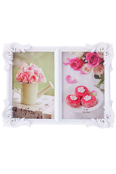 CrisPrint Elegant Double Photo Frame, White – for Two Photos 10×15 cm