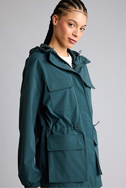 DeFacto Windproof Water Repellent Regular Fit Hooded Zippered Raincoat F7968A...