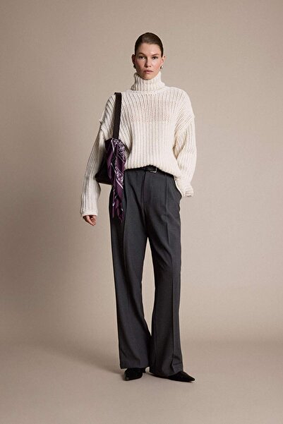 DeFacto Wide Leg Double Pocket High Waist Straight Leg Trousers G6702Ax25Au