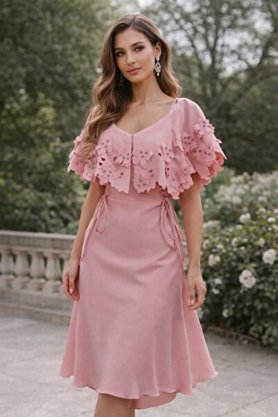 Miarfashion Pink Barbie dress, rose laser, Eid dress