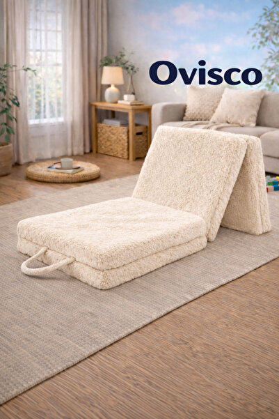 OVİSCO wellsoft Katlanabilir Yer Yatağı 3 Katlı Fermuarlı Yıkanabilir 90x190x...
