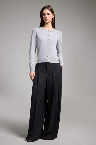 DeFacto Pantaloni lungi cu picior larg, cu fermoar, talie normală, picior dre...