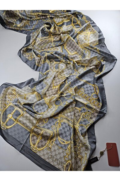 Shiva Scarfs Chain Theme Voile Silk Shawl Accessory Foulard Silk Scarfs Shawl...
