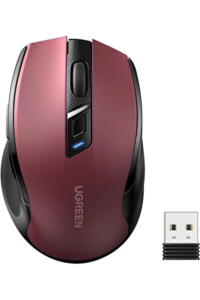 Generic UGREEN Wireless Mouse, Bluetooth, Up To 4000 DPI, 5 Buttons, Red