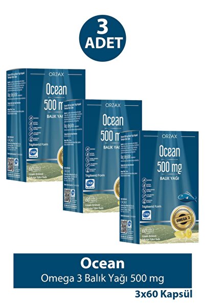 LifesVital Ocean Omega 3 Balık Yağı 500 mg 60 Kapsül 3 Adet