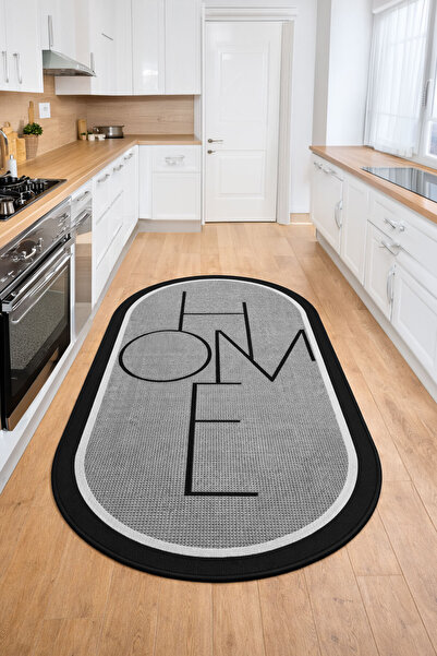 Nihai Ev Dijital Kaymaz Yıkanabilir Jüt Görünümlü Oval Salon Halısı Mutfak Ha...