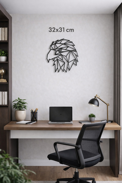 Geometrik Kartal Mdf Lazer Kesim Duvar Dekorasyon Ürünü