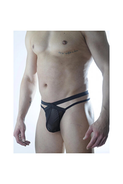 Narnuga MİRAXX Erkek Siyah Tül Fantezi Tanga İç Çamaşırı