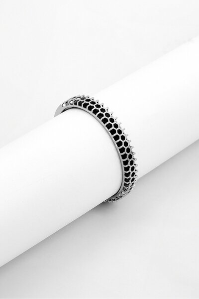 McLaren Men Stainless Steel Cuff Bracelet, Silver