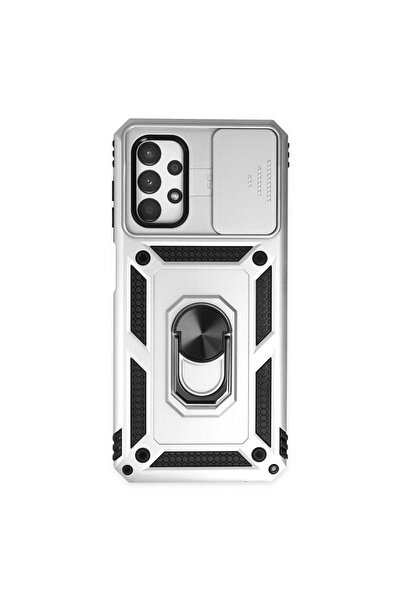 eco port Samsung Galaxy A33 5g Case with Pars Lens Ring Silicone - Silver