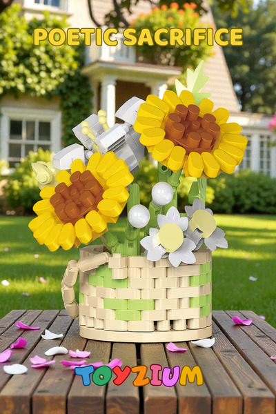Shem Poetic Sacrifice Flower Basket - Sepetli Botanik Çiçek Yapı Blok Seti (2...