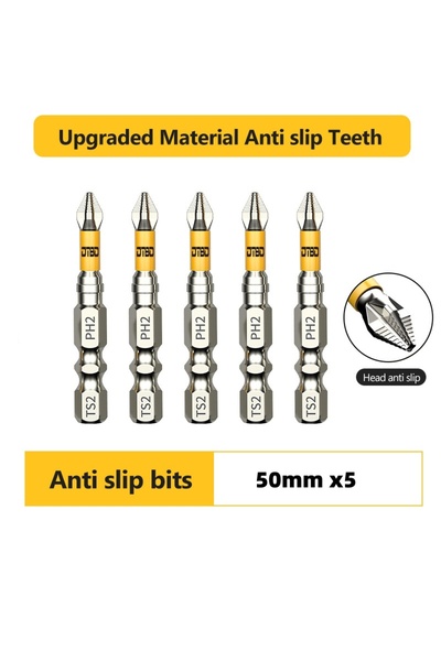 Choice5 مجموعة رؤوس مفكات براغي يدوية كهربائية عالية الصلابة، 5 قطع، 50 مم، 5...