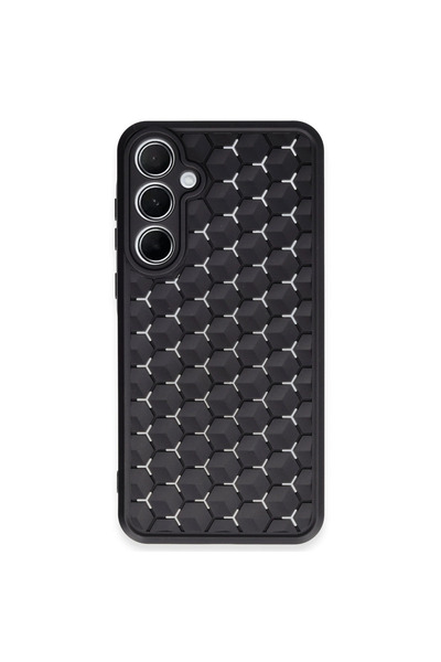 eco port غطاء سيليكون على شكل خلية النحل لهاتف سامسونج جالاكسي A55 5G - أسود