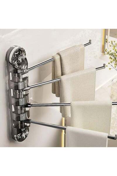 Arabest حامل مناشف قابل للإزالة مزود بأكواب شفط فراغية، رفوف مناشف دوارة بأرب...