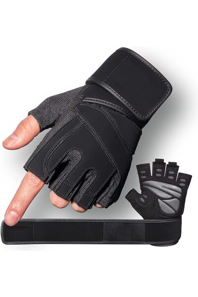 Arabest Men's Gym Gloves, Weightlifting Gloves with Wrist Wrap Support, Full ...