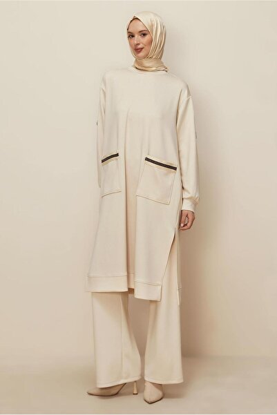 Alvina Pants and Pocket Detail Track Suit Set 46069