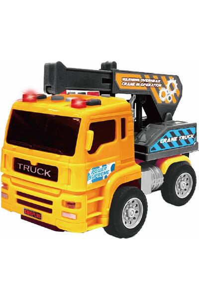 MC Micostore Vehicule cu lumini, sunete si frictiune, scara 1/24, 14cm, macara