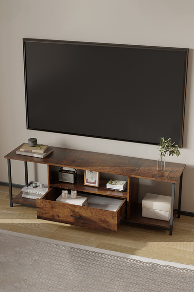 AnneFish 140*35*50cm TV Stand Table For TV Up To 65 Inch Storage Shelves Draw...