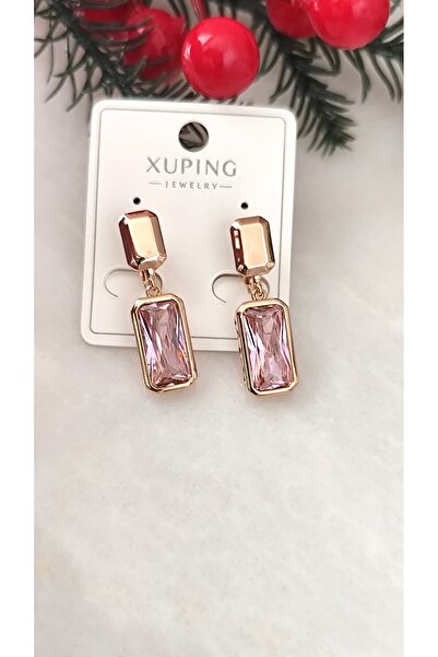 DİAVENTA TAKI VE AKSESUAR Xuping Vip Earrings - Xuping Pink Baguette Rosegold...