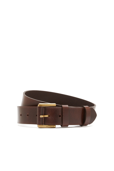 Dıvarese Kahverengi Kare Tokalı Erkek Deri Kemer