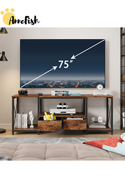 AnneFish 160*40*52cm TV Stand Table For TV Up To 75 Inch Storage Shelves Drawers
