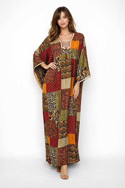 RONZA silk jalabiya with French sleeves