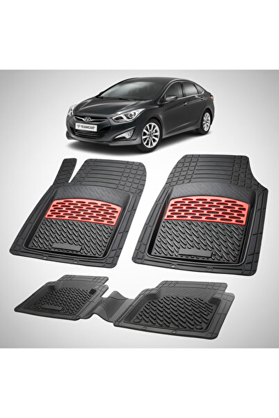 TEAMCAR Hyundai i40 2011–2015 Floor Mats - Rubber Tab Type -Red