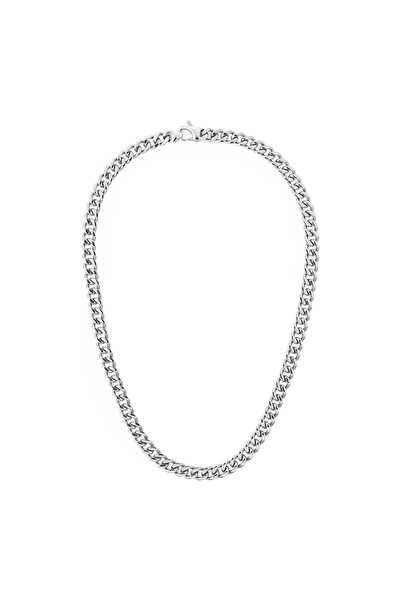 Daniel Wellington Ellipse Cuban Chain Necklace Silver