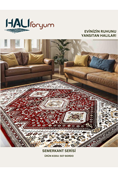 SEMERKANT Koleksiyonu Etnik Desenli Dekoratif Leke Tutmayan Kışlık Sık Dokuma...