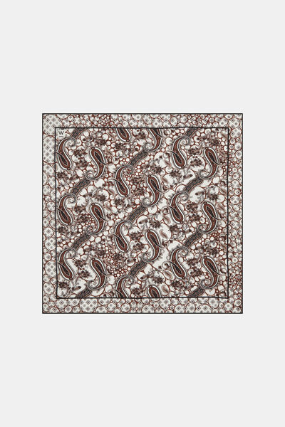W Collection ÇİÇEK VE ŞAL DESENLİ MENDİL