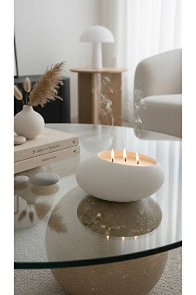 Purestlight Studio El Yapımı Modern Tasarım Taş Soya Mum