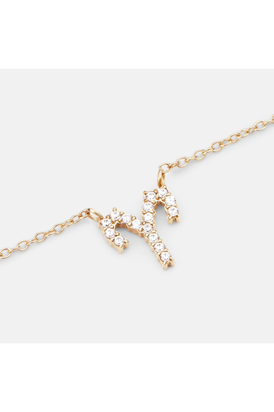 Daniel Wellington Crystal Zodiac Chain Necklace Gold Aries