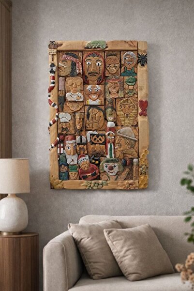 Alizrad El Yapımı Doğal Ahşap Duvar Tablosu – Tek ve Özgün Sanat Eseri 30 × 45