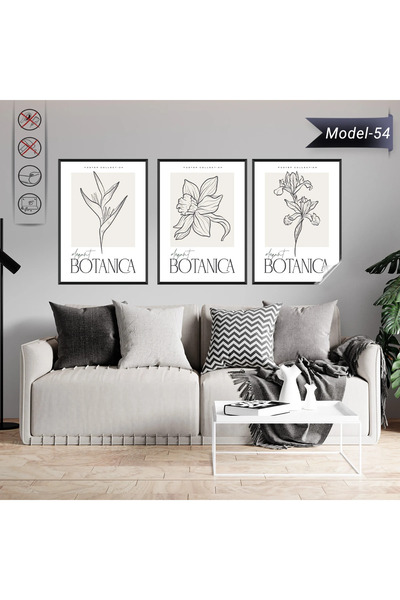 Akıllı Kağıt Statik Tutunma Özellikli Tablo - Poster Çiçek (Model-54) Çerçeve...