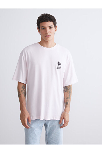 LC Waikiki Nevavm Oval Collar Printed Combed Cotton Men's T-Shirt